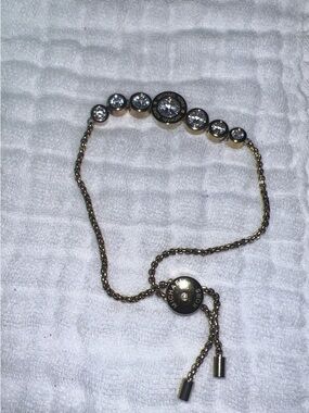 Michael Kors Gold Crystal Adjustable Station Bracelet